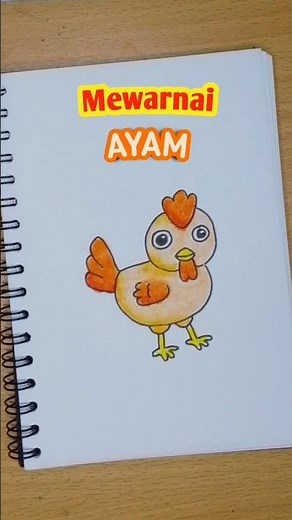 mewarnai gambar ayam betina #coloring #oilpastel #crayon #gradasiwarna