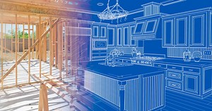 Transition from house structure to interior design blueprint