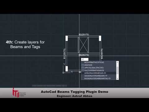 AutoCAD plugin Automatic Tagging for Beams - ITI BIM Automation Development Track