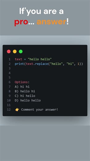 Python replace() Trick | First Match Only 😲 #quiz #coding #python #correctcoding