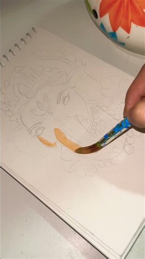 Ganesh cute drawing idea❤️❤️#shorts #trending #ytshorts #ganeshart #painting