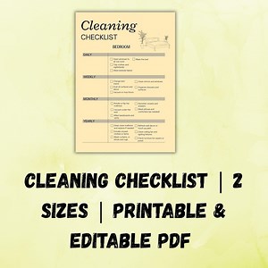 Bedroom Cleaning Checklist: Printable Planner (daily, Weekly, Monthly) - Etsy