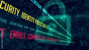 Internet communication and cyber security concept with padlocks icon on digital background. Encryption and decode of data stream transmission.