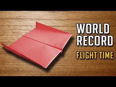 how to make paper airplane world record for Flight Time - easy Tutorial - Origami
