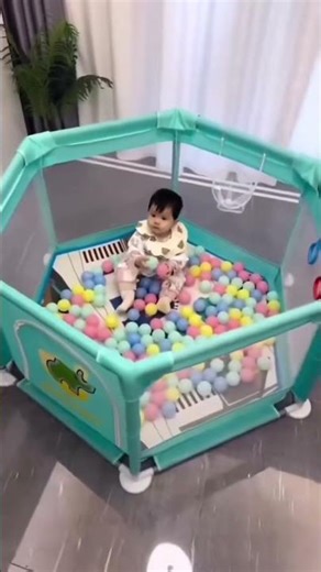 Baby Playing Safe = Mom Relax 😌 Genius Product!Small Space? No Problem! Foldable Baby Playpen 🔥