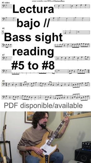 Daily sight-reading exercise for bass. Ejercicio diario de lectura #basspractice