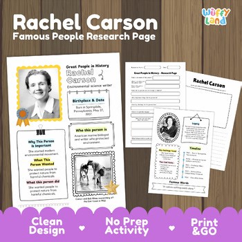 Rachel Carson Biography Research Page | Famous Scientists | Earth Day