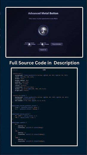 Advanced Metal Button UI Animation 🔥 Pure HTML CSS JavaScript