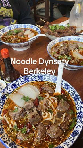 Noodle Dynasty Berkeley beef brisket soup with thick noodles