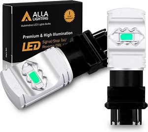 Alla Lighting 3800lm T25 3156 3157 Ice Blue LED Bulbs Xtreme Super Bright 3457 3056 4114 LED Bulb ETI 56-SMD 8000K LED Bulb for Cars Trucks SUVs Turn Signal Daytime Running DRL Lights Parking Lights