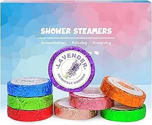Shower Steamers Aromatherapy - 8 Pack Natural Plant Essential Oil Shower Bombs Gift Set, Spa Shower Tablets for Stress Relief & Self-Care, Birthday, Christmas Gift Set for Women Men Mom and Father
