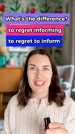 Regret INFORMING or regret TO INFORM - what’s the difference in English? 🇬🇧 #englishgrammar #grammar #learnenglish | English with Aga