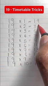 ✅ Here is an easier way to remember your 19 timetables #math #multiplication