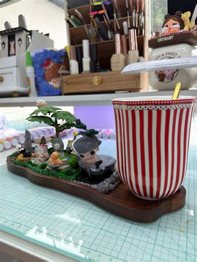 Custom Pop Mart Dimoo Decoden Art - Handgemaltes Herz Dekor Tassentablett - Skurriles Designer Spielzeug Makeovever - Einzigartiges Kawaii Sammeln - Etsy.de