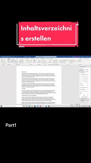 Inhaltsverzeichnis richtig erstellen 1 #Word #wordtutorial #inhaltsverzeichnis #formatieren #lernenmittiktok🇩🇪