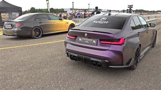 Modified performance cars compete in thrilling drag race
