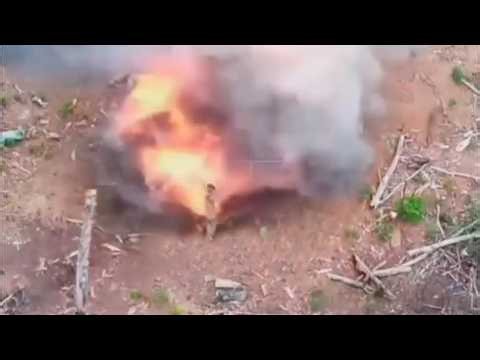 Russian drone strikes with tear gas in Ukraine