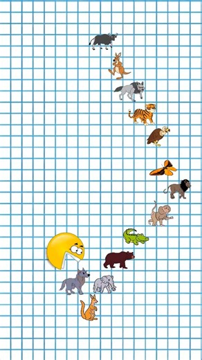 Pacman Eats All Kinds Of Wild Animals - Bears, Elephants, Rhinos, Horses, Lions, Even Dinosaurs.