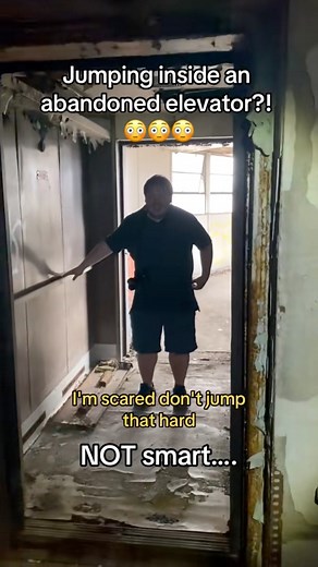 Do not walk into abandoned elevators! 🏚️ #abandonedplaces #abandoned #urbex | LordExplores