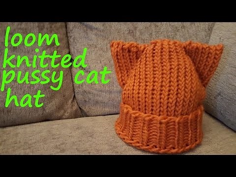 Loom Knitted Cat Hat