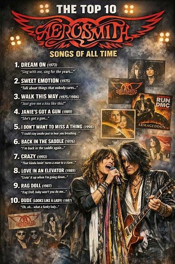 The Top Ten Aerosmith songs of all time