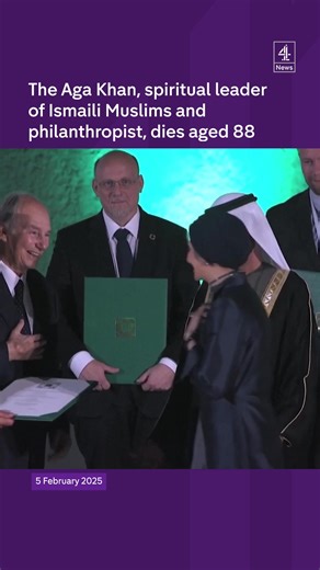 The Aga Khan, billionaire philanthropist and spiritual leader of millions of Ismaili Muslims around the world - has died at the age of 88 His Aga Khan Foundation ran hundreds of schools, hospitals and cultural projects in developing countries. | Channel 4 News