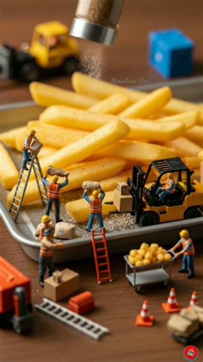 Tiny Workers Making French Fries 🍟 | Miniature Wow #shorts