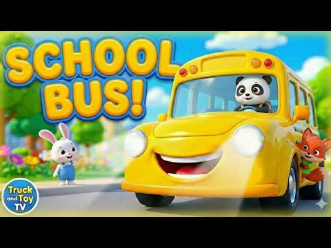 Yellow School Bus & Animals! 🐘🐒 | Animal School Bus Song | Rhyme Songs | Truck And Toy TV