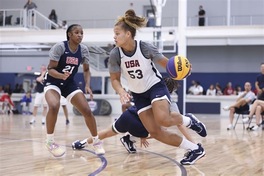 Sierra Canyon's Jerzy Robinson shares backflip prowess following an impressive display in front of UConn HC Geno Auriemma