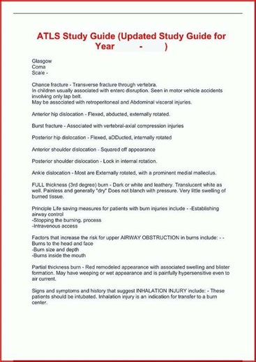 Atls Study Guide Questions And Answers Verified Answersupdate video
