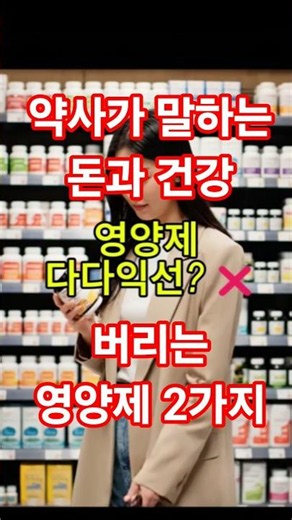 약사가 절대 안 사먹는 '돈 낭비' 영양제 2가지 (모르고 먹으면 독 됩니다) #영양제 #종합비타민 #아연 #돈낭비영양제 #영양제부작용 #해외직구비타민 #영양제추천