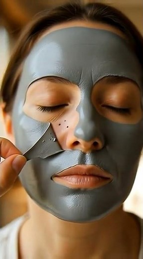 Gray Clay Mask Application & Peeling Process | Skin Transformation #skincare #skin #beauty
