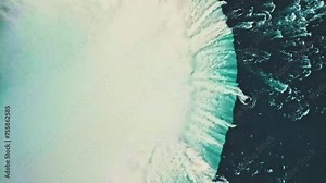 Niagara Falls, Canada - March 8 2024: 4k Drone aerial view of Niagara falls in Ontario Canada