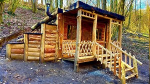 Incredible Video Building a House in the Forest. Start to Finish - all Stages of Construction#bushcraft #survival #adventurer #wilderness #camping #bushcraftcamping | Complete Bushcraft