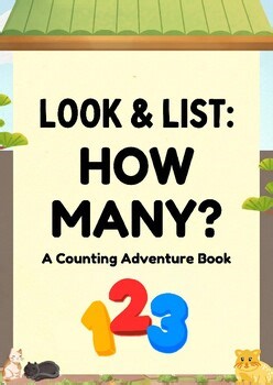 Look & List: How Many? | Visual Counting & Number Writing Practice Workbook