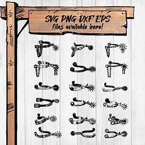 Western Cowboy Spurs Clipart | Vintage Ranch Design (svg, Png, Eps, Dxf) - Etsy