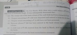 12.20Bank Reconcillation slentILLUSTRATION 6. On 31st March, ... | Filo