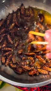 Street food looks different around the world. Fried roaches, seasoned and cooked fresh, a traditional snack in many cultures. "Prepared safely as food". | foodnetworkafrique