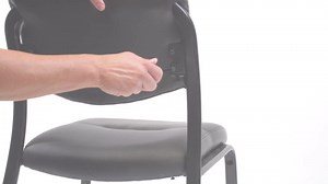 Boss Office Products B9539 Leather Sled Base Side Chair in Black, 250