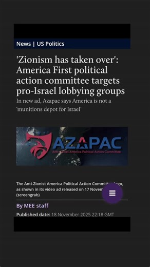 Anti-government activist on Instagram: "A new initiative named the Anti-Zionist America Political Action Committee (Azapac) released an unprecedented video ad on Monday calling for donations and volunteers to help it build momentum and counter pro-Israeli lobbying groups in the US. The project, which kicked off earlier this year, is spearheaded by former New York University professor and author Michael Rectenwald, a self-described Libertarian, and has amassed more than 22,000 followers on X. "Ou