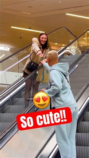 Giving Flowers On The Escalator! 😍 #shorts