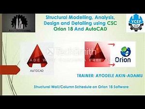 Structural Wall and Column Schedule on Orion 18 Software