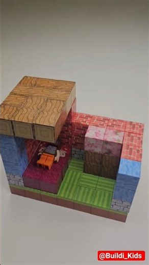 @Buildi_Kids Tiny Minecraft Brick House Build 🧱✨ #minecraftbuilding #satisfying #minecraftmemes