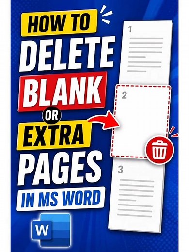 How to delete blank or extra pages in MS Word #shorts #msword