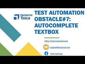 Tosca Tutorial | Lesson 113 - Autocomplete TextBox | ResultCount | InnerText | Obstacle 7 |