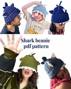 Shark Beanie Crochet Pattern Pdf (made to Measure) - Etsy