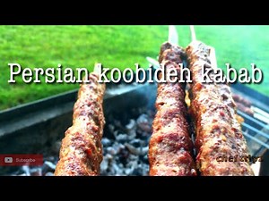 Persian koobideh kabab. How to make kabab with minced beef and lamb on a skewer