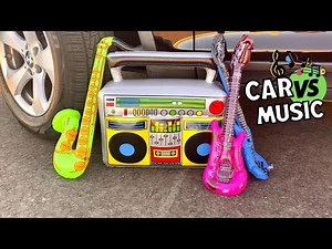 Crushing Crunchy and Soft Things by Car ASMR // Car vs Boombox Inflatable Pop!!!