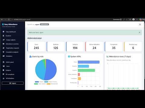 🔥 Smart Attendance System | Admin Panel Demo (Part 1)