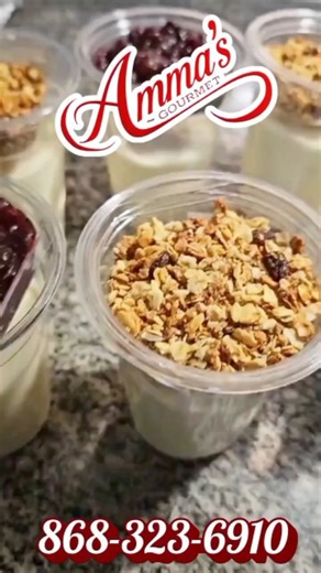 Amma's Gourmet on Instagram: "🍨 All-Natural Homemade Yogurt Parfaits with Granola or Sorrel Compote 🥄 Thoughtfully layered for texture, balance, and real flavour. 🌿 Whether you go for the crunch of granola or the deep, comforting taste of sorrel compote, each parfait is made to be enjoyed slowly and feel just right. ✨ A clean, satisfying option for any time of day. 📞 Order now: 868-323-6910 📱 Instagram | TikTok | Facebook: @AmmasGourmet #AmmasGourmet 🍴 #ParfaitTT 🥣 #AllNaturalTT 🌿 #Homem